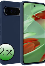 BASEY. Hoesje Geschikt voor Google Pixel 9 Pro Hoesje Siliconen Case Hoes - Hoes Geschikt voor Google Pixel 9 Pro Hoes Cover Case - Donkerblauw - 2 PACK