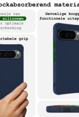 BASEY. Hoesje Geschikt voor Google Pixel 9 Pro Hoesje Siliconen Case Hoes - Hoes Geschikt voor Google Pixel 9 Pro Hoes Cover Case - Donkerblauw - 2 PACK