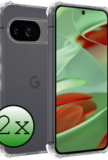 BASEY. Hoesje Geschikt voor Google Pixel 9 Hoesje Siliconen Shock Proof Case Hoes - Hoes Geschikt voor Google Pixel 9 Hoes Cover Case Shockproof - Transparant - 2 PACK