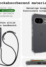 BASEY. Hoesje Geschikt voor Google Pixel 9 Hoesje Siliconen Shock Proof Hoesje Met Koord Case Met Telefoonkoord - Hoes Geschikt voor Google Pixel 9 Hoesje Cover Shockproof Met Koord - Transparant