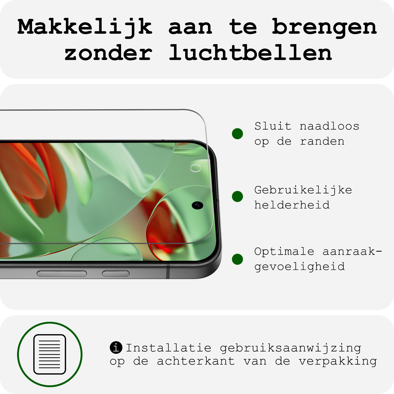 BASEY. Hoesje Geschikt voor Google Pixel 9 Hoesje Siliconen Shock Proof Case Hoes Met Screenprotector - Hoes Geschikt voor Google Pixel 9 Hoes Cover Case Shockproof - Transparant
