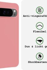 BASEY. Hoesje Geschikt voor Google Pixel 9 Pro Hoesje Siliconen Case Hoes - Hoes Geschikt voor Google Pixel 9 Pro Hoes Cover Case - Lichtroze