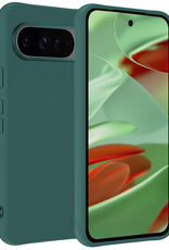 BASEY. Hoesje Geschikt voor Google Pixel 9 Pro Hoesje Siliconen Case Hoes - Hoes Geschikt voor Google Pixel 9 Pro Hoes Cover Case - Donkergroen