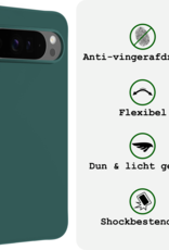 BASEY. Hoesje Geschikt voor Google Pixel 9 Pro Hoesje Siliconen Case Hoes - Hoes Geschikt voor Google Pixel 9 Pro Hoes Cover Case - Donkergroen