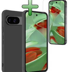 BASEY. BASEY. Google Pixel 9 Hoesje Siliconen Met Screenprotector - Zwart