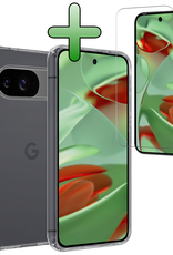 BASEY. Hoesje Geschikt voor Google Pixel 9 Hoesje Siliconen Case Hoes Met Screenprotector - Hoes Geschikt voor Google Pixel 9 Hoes Cover Case - Transparant