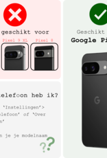 BASEY. Hoesje Geschikt voor Google Pixel 9 Hoesje Siliconen Case Hoes Met Screenprotector - Hoes Geschikt voor Google Pixel 9 Hoes Cover Case - Donkergroen