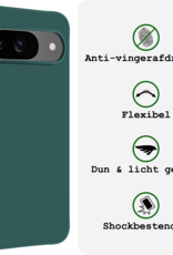 BASEY. Hoesje Geschikt voor Google Pixel 9 Hoesje Siliconen Case Hoes Met Screenprotector - Hoes Geschikt voor Google Pixel 9 Hoes Cover Case - Donkergroen
