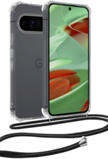 BASEY. Hoesje Geschikt voor Google Pixel 9 Pro Hoesje Siliconen Shock Proof Hoesje Met Koord Case Met Telefoonkoord - Hoes Geschikt voor Google Pixel 9 Pro Hoesje Cover Shockproof Met Koord - Transparant