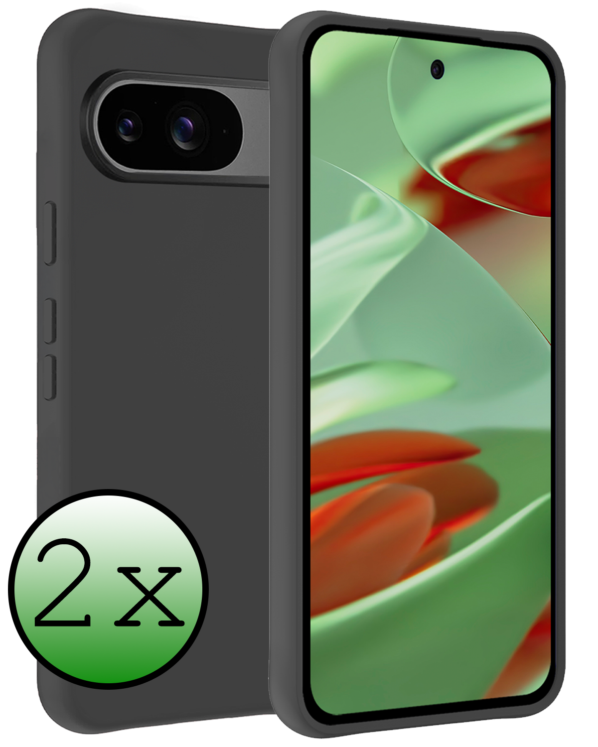 BASEY. Hoesje Geschikt voor Google Pixel 9 Hoesje Siliconen Case Hoes - Hoes Geschikt voor Google Pixel 9 Hoes Cover Case - Zwart - 2 PACK