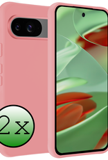 BASEY. Hoesje Geschikt voor Google Pixel 9 Hoesje Siliconen Case Hoes - Hoes Geschikt voor Google Pixel 9 Hoes Cover Case - Lichtroze - 2 PACK