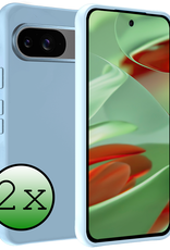 BASEY. Hoesje Geschikt voor Google Pixel 9 Hoesje Siliconen Case Hoes - Hoes Geschikt voor Google Pixel 9 Hoes Cover Case - Lichtblauw - 2 PACK