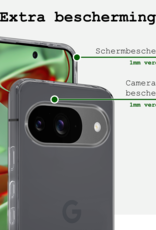 BASEY. Hoesje Geschikt voor Google Pixel 9 Hoesje Siliconen Case Hoes - Hoes Geschikt voor Google Pixel 9 Hoes Cover Case - Transparant