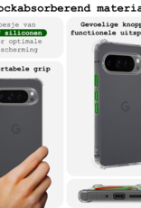BASEY. Hoesje Geschikt voor Google Pixel 9 Pro Hoesje Siliconen Shock Proof Case Hoes Met Screenprotector - Hoes Geschikt voor Google Pixel 9 Pro Hoes Cover Case Shockproof - Transparant