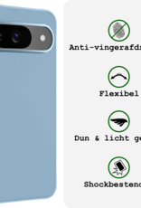 BASEY. Hoesje Geschikt voor Google Pixel 9 Hoesje Siliconen Case Hoes - Hoes Geschikt voor Google Pixel 9 Hoes Cover Case - Lichtblauw
