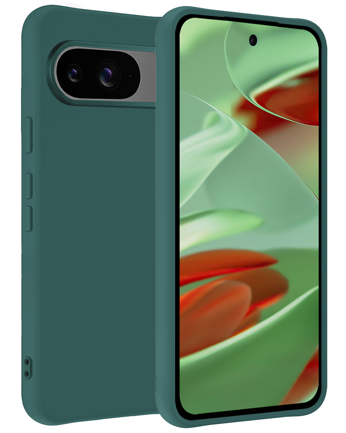 BASEY. Hoesje Geschikt voor Google Pixel 9 Hoesje Siliconen Case Hoes - Hoes Geschikt voor Google Pixel 9 Hoes Cover Case - Donkergroen