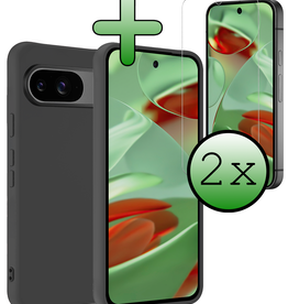 BASEY. BASEY. Google Pixel 9 Hoesje Siliconen Met 2x Screenprotector - Zwart
