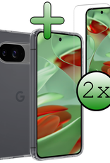 BASEY. Hoesje Geschikt voor Google Pixel 9 Hoesje Siliconen Case Hoes Met 2x Screenprotector - Hoes Geschikt voor Google Pixel 9 Hoes Cover Case - Transparant