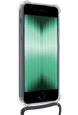 Forterra Hoesje Geschikt voor iPhone SE 2020 Pashouder Case Siliconen Hoes Met Koord - Hoes Geschikt voor iPhone SE (2020) Met Telefoonkoord Hoesje Back Cover Met Pasjeshouder - Transparant - 2 PACK