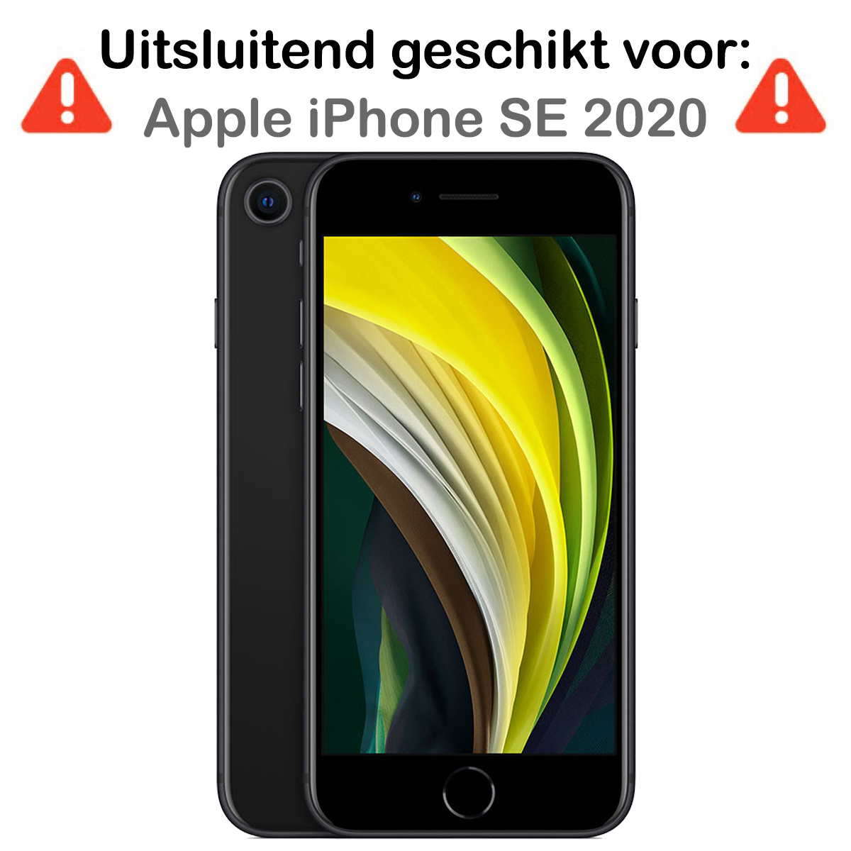 Forterra Hoesje Geschikt voor iPhone SE 2020 Pashouder Case Siliconen Hoes Met Koord - Hoes Geschikt voor iPhone SE (2020) Met Telefoonkoord Hoesje Back Cover Met Pasjeshouder - Transparant - 2 PACK