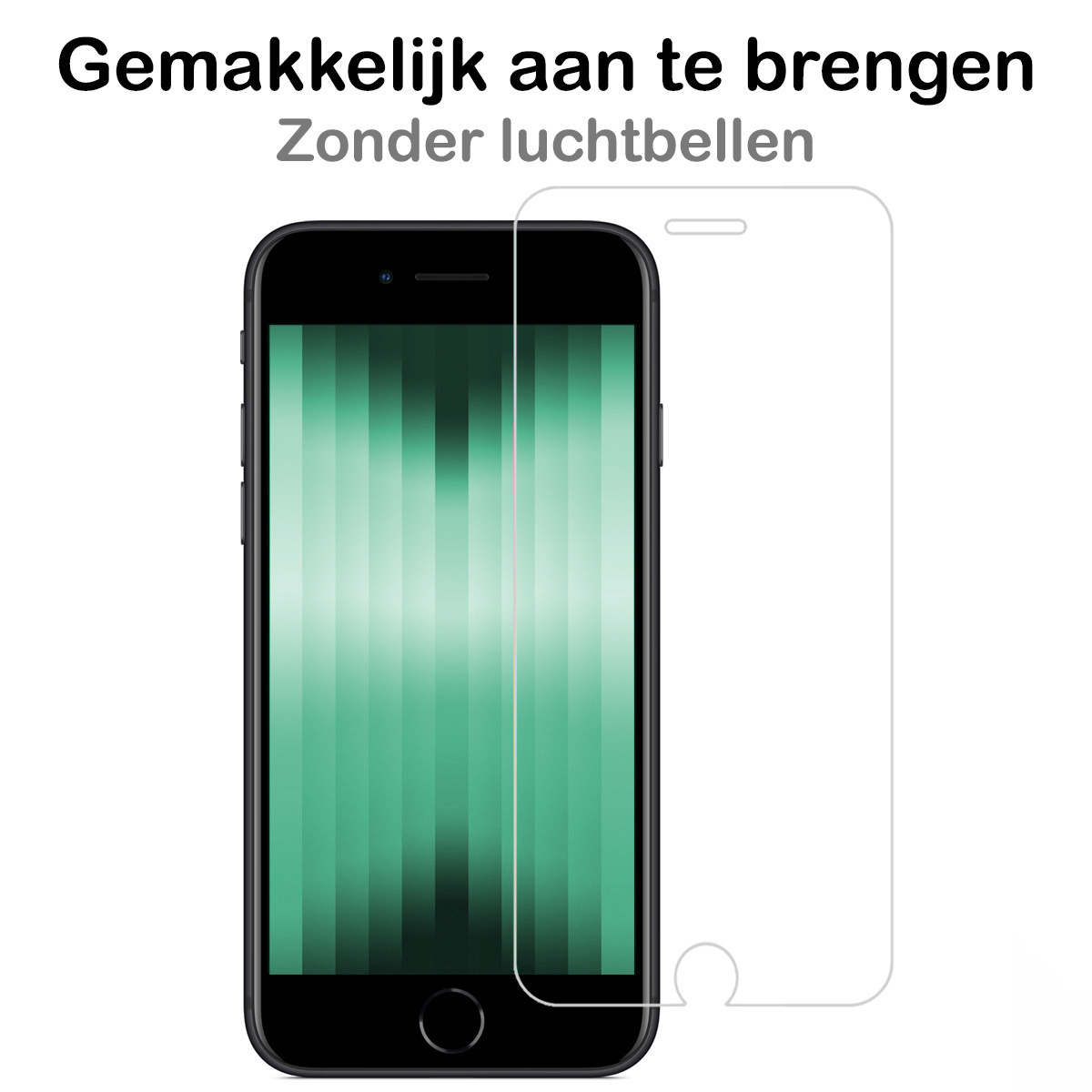Forterra Hoesje Geschikt voor iPhone SE 2020 Pashouder Case Siliconen Hoes Met Koord Met Screenprotector - Hoes Geschikt voor iPhone SE (2020) Met Telefoonkoord Hoesje Back Cover Met Pasjeshouder - Transparant