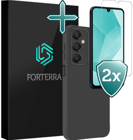 Forterra Forterra Samsung Galaxy A16 Hoesje Siliconen Met 2x Screenprotector - Zwart