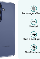 Forterra Hoesje Geschikt voor Samsung A16 Case Siliconen Hoes Met 2x Screenprotector - Hoes Geschikt voor Samsung Galaxy A16 Hoesje Back Cover - Transparant