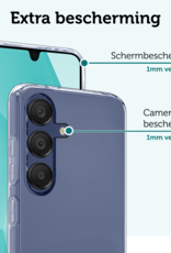 Forterra Hoesje Geschikt voor Samsung A16 Case Siliconen Hoes Met 2x Screenprotector - Hoes Geschikt voor Samsung Galaxy A16 Hoesje Back Cover - Transparant