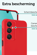 Forterra Hoesje Geschikt voor Samsung A16 Case Siliconen Hoes Met 2x Screenprotector - Hoes Geschikt voor Samsung Galaxy A16 Hoesje Back Cover - Rood