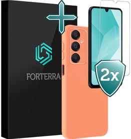 Forterra Forterra Samsung Galaxy A16 Hoesje Siliconen Met 2x Screenprotector - Perzik