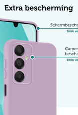 Forterra Hoesje Geschikt voor Samsung A16 Case Siliconen Hoes Met 2x Screenprotector - Hoes Geschikt voor Samsung Galaxy A16 Hoesje Back Cover - Lila