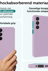 Forterra Hoesje Geschikt voor Samsung A16 Case Siliconen Hoes Met 2x Screenprotector - Hoes Geschikt voor Samsung Galaxy A16 Hoesje Back Cover - Lila