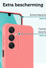Forterra Hoesje Geschikt voor Samsung A16 Case Siliconen Hoes Met 2x Screenprotector - Hoes Geschikt voor Samsung Galaxy A16 Hoesje Back Cover - Lichtroze