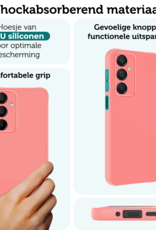 Forterra Hoesje Geschikt voor Samsung A16 Case Siliconen Hoes Met 2x Screenprotector - Hoes Geschikt voor Samsung Galaxy A16 Hoesje Back Cover - Lichtroze