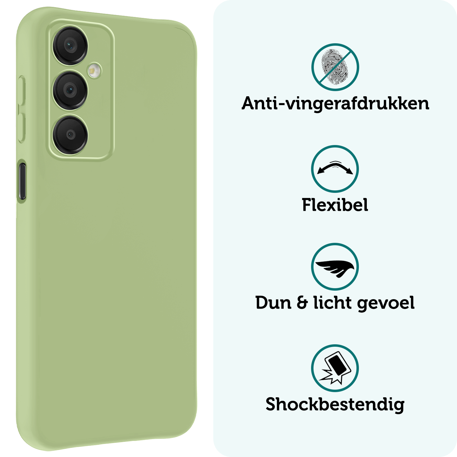 Forterra Hoesje Geschikt voor Samsung A16 Case Siliconen Hoes Met 2x Screenprotector - Hoes Geschikt voor Samsung Galaxy A16 Hoesje Back Cover - Groen