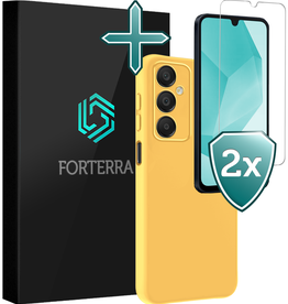Forterra Forterra Samsung Galaxy A16 Hoesje Siliconen Met 2x Screenprotector - Geel