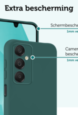 Forterra Hoesje Geschikt voor Samsung A16 Case Siliconen Hoes Met 2x Screenprotector - Hoes Geschikt voor Samsung Galaxy A16 Hoesje Back Cover - Donkergroen