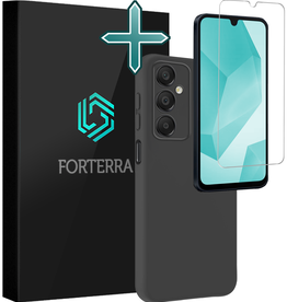 Forterra Forterra Samsung Galaxy A16 Hoesje Siliconen Met Screenprotector - Zwart