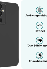 Forterra Hoesje Geschikt voor Samsung A16 Case Siliconen Hoes Met Screenprotector - Hoes Geschikt voor Samsung Galaxy A16 Hoesje Back Cover - Zwart