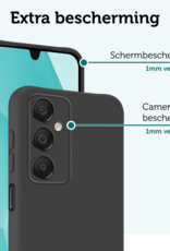 Forterra Hoesje Geschikt voor Samsung A16 Case Siliconen Hoes Met Screenprotector - Hoes Geschikt voor Samsung Galaxy A16 Hoesje Back Cover - Zwart