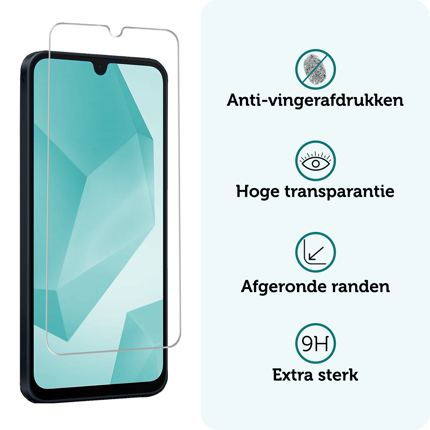 Forterra Hoesje Geschikt voor Samsung A16 Case Siliconen Hoes Met Screenprotector - Hoes Geschikt voor Samsung Galaxy A16 Hoesje Back Cover - Transparant