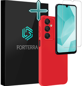 Forterra Forterra Samsung Galaxy A16 Hoesje Siliconen Met Screenprotector - Rood