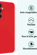 Forterra Hoesje Geschikt voor Samsung A16 Case Siliconen Hoes Met Screenprotector - Hoes Geschikt voor Samsung Galaxy A16 Hoesje Back Cover - Rood