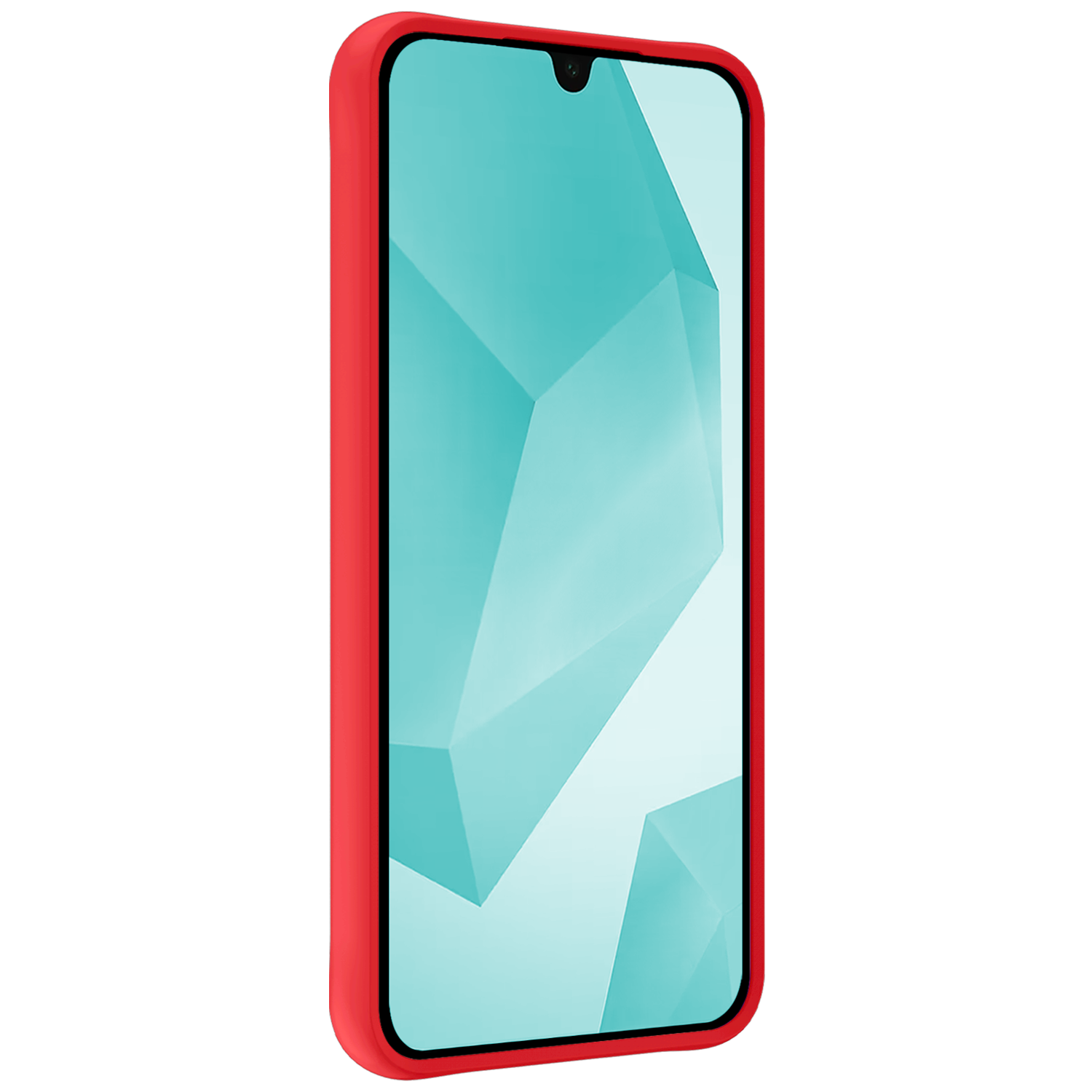 Forterra Hoesje Geschikt voor Samsung A16 Case Siliconen Hoes Met Screenprotector - Hoes Geschikt voor Samsung Galaxy A16 Hoesje Back Cover - Rood