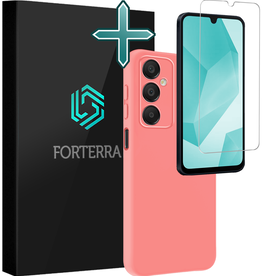 Forterra Forterra Samsung Galaxy A16 Hoesje Siliconen Met Screenprotector - Lichtroze