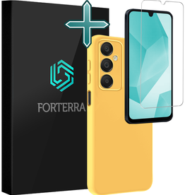 Forterra Forterra Samsung Galaxy A16 Hoesje Siliconen Met Screenprotector - Geel