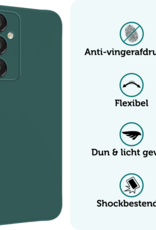 Forterra Hoesje Geschikt voor Samsung A16 Case Siliconen Hoes Met Screenprotector - Hoes Geschikt voor Samsung Galaxy A16 Hoesje Back Cover - Donkergroen