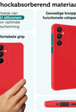 Forterra Hoesje Geschikt voor Samsung A16 Case Siliconen Hoes - Hoes Geschikt voor Samsung Galaxy A16 Hoesje Back Cover - Rood