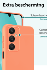 Forterra Hoesje Geschikt voor Samsung A16 Case Siliconen Hoes - Hoes Geschikt voor Samsung Galaxy A16 Hoesje Back Cover - Perzik