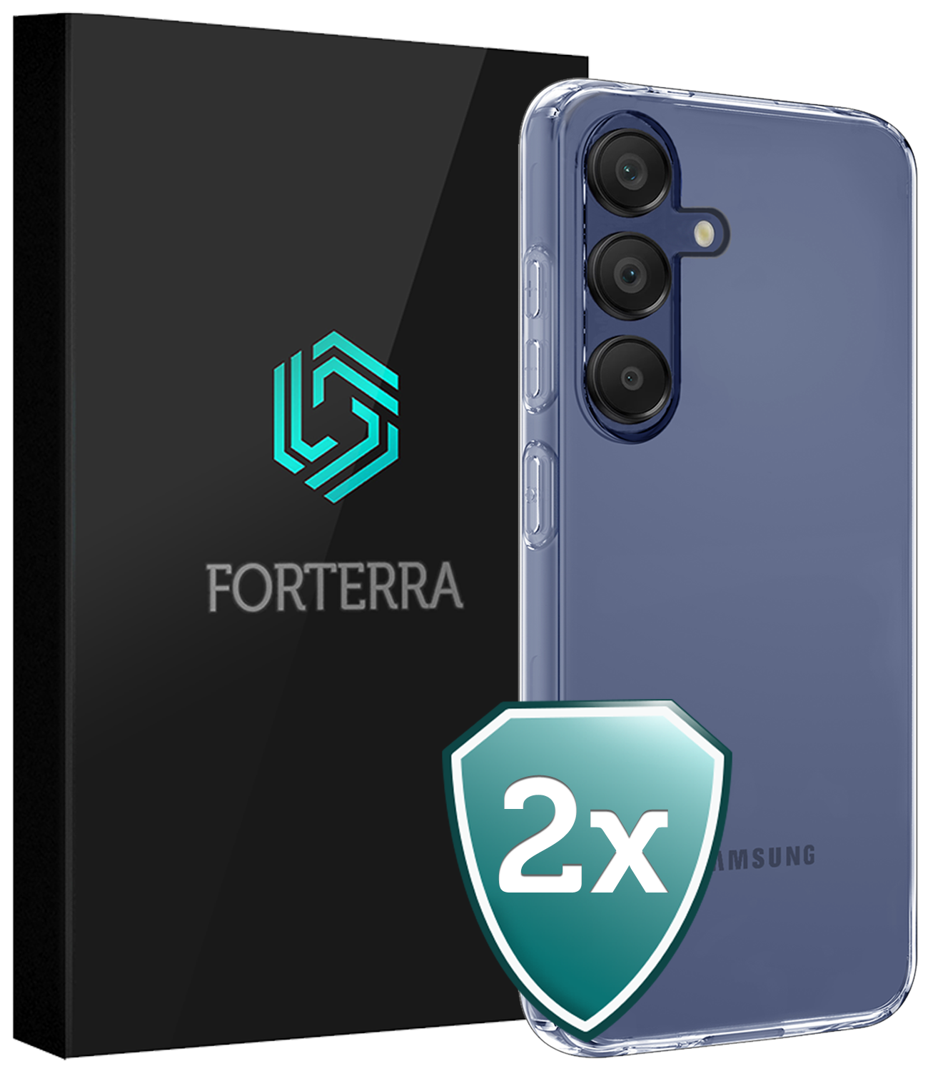 Forterra Hoesje Geschikt voor Samsung A16 Case Siliconen Hoes - Hoes Geschikt voor Samsung Galaxy A16 Hoesje Back Cover - Transparant - 2 PACK